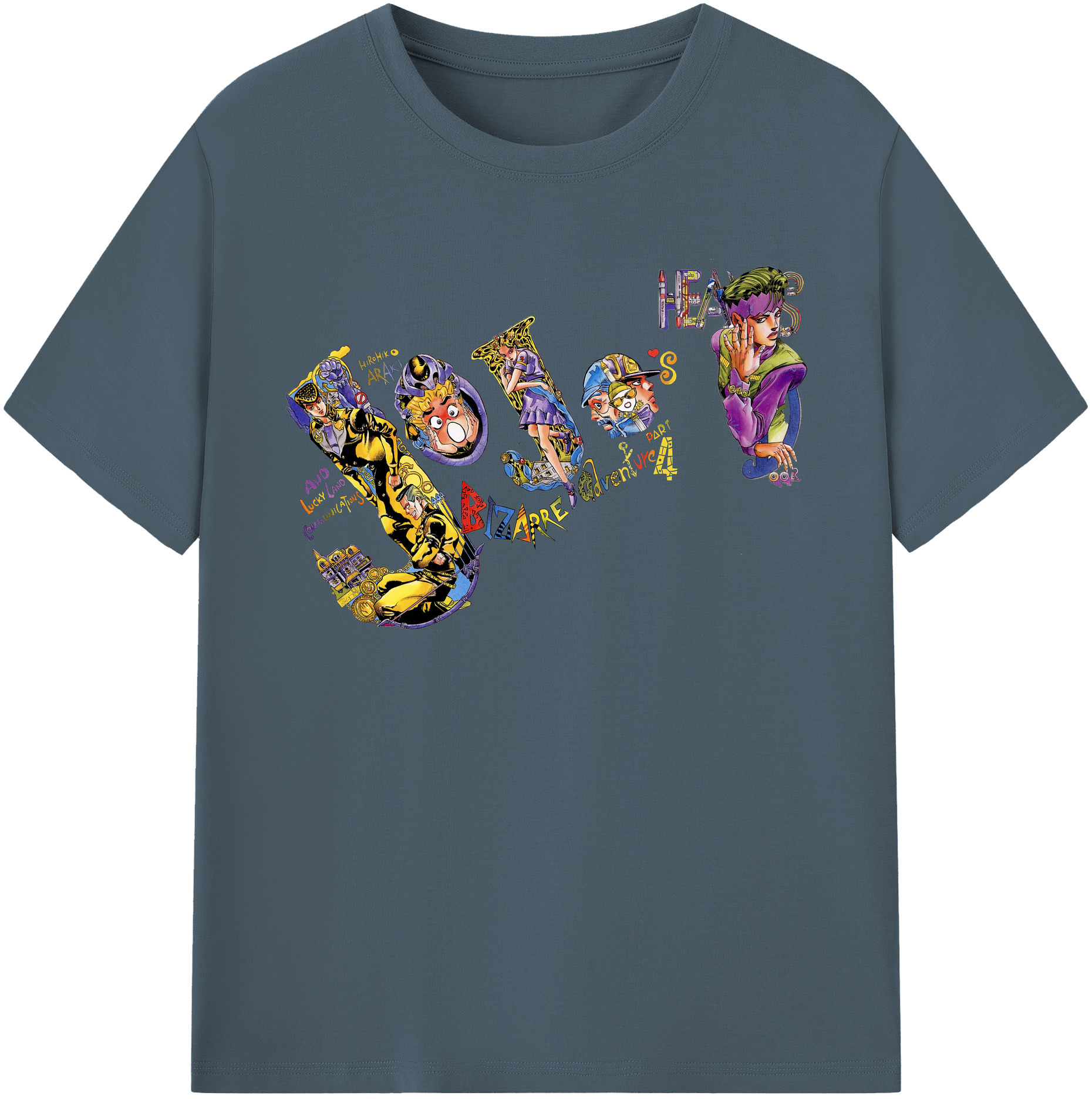 （画像用） ジョジョの奇妙な冒険 JoJo's Bizarre Adventure 綿100％半袖Tシャツ（フロントプリント）